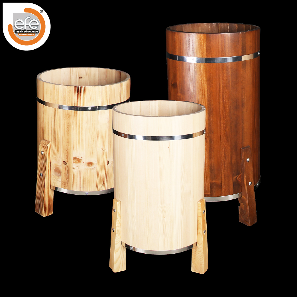 Masif Ahşap Ayaklı Kova