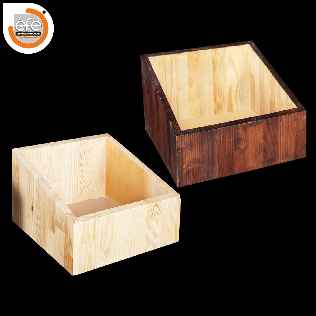 Masif Ahşap Eğimli Kare Kutu
