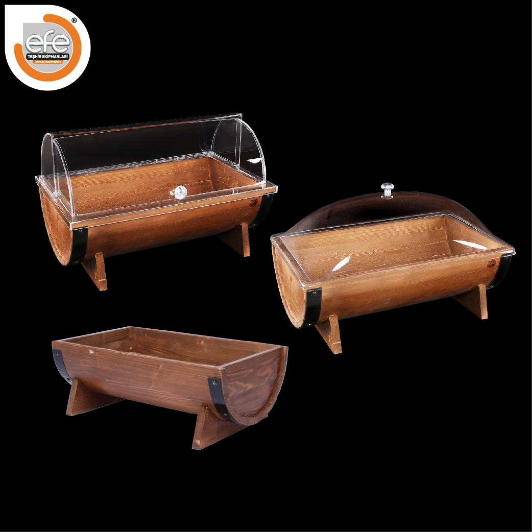 Masif Ahşap Yarı Silindirik Kutu