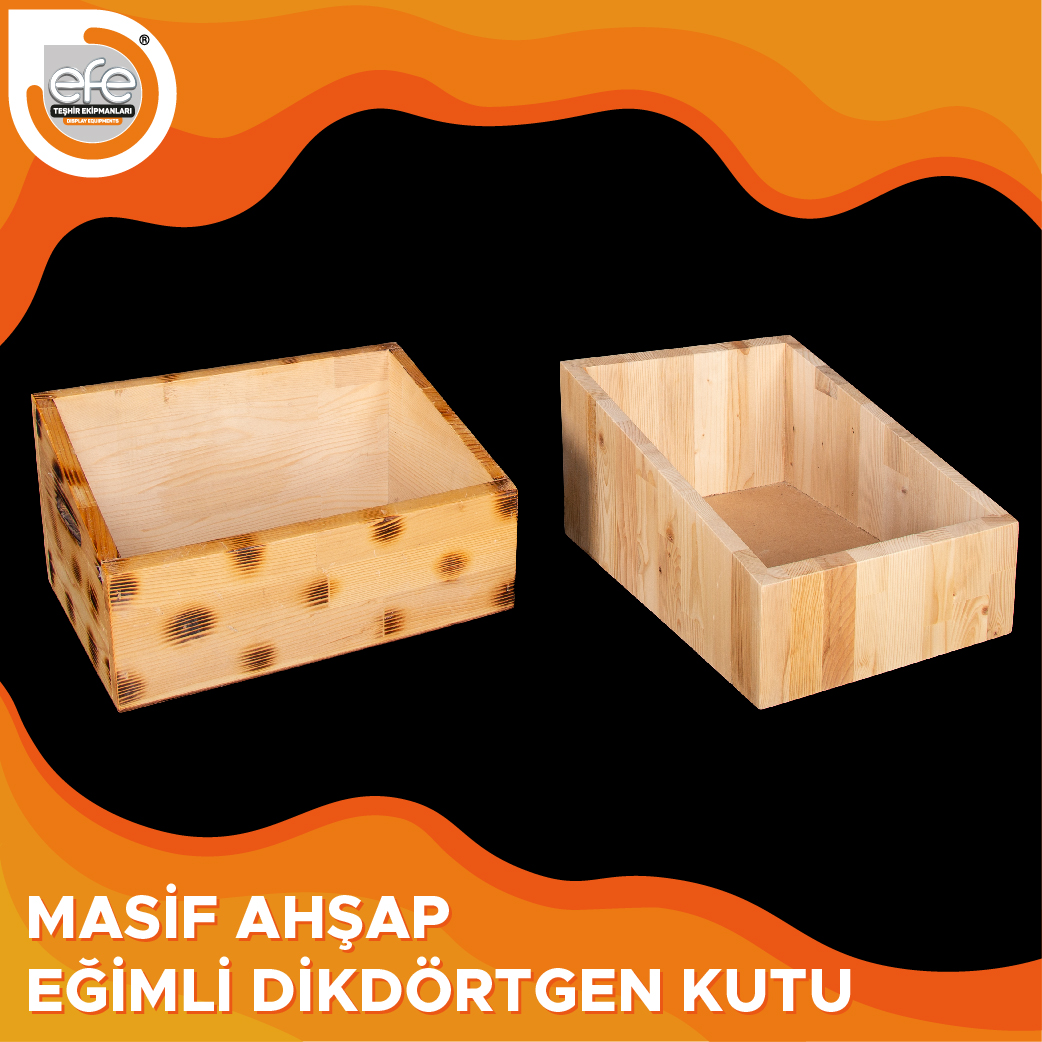Masif Ahşap Eğimli Dikdörtgen Kutu