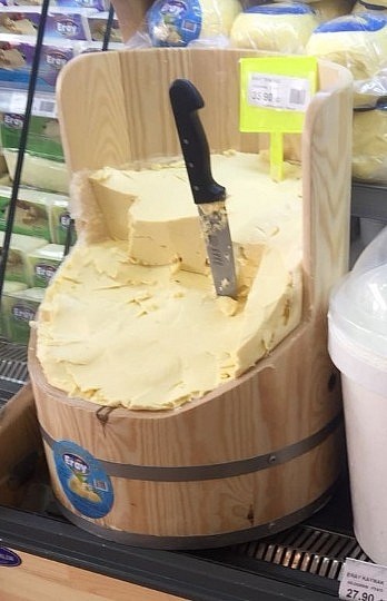 Masif Ahşap Tereyağ Kovası