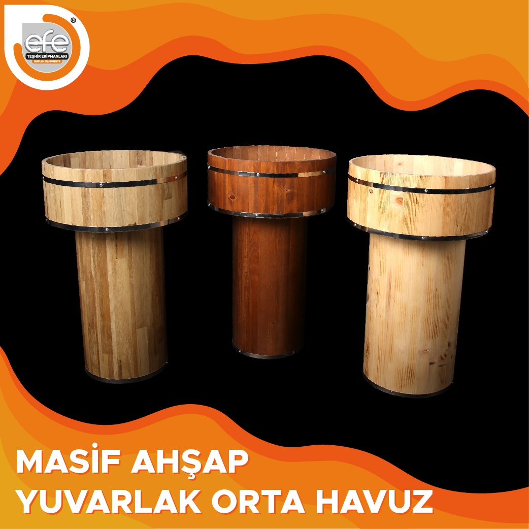 Masif Ahşap Orta Yuvarlak Havuz